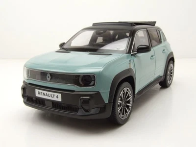Renault 4 E-Tech 100% Elettrico 2025 Verde Chiaro Nero Modellino 1:18 Norev - Immagine 1 di 4