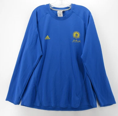 Boston Marathon Adidas Shirt Men XL Blue John Hancock 2008 Running Performance * - Image 1 of 4
