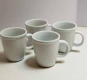 Set Of 4 BODUM CORONA White Mug Grey Logo Porcelain Whiteware 4” Grey Logo - Picture 1 of 2