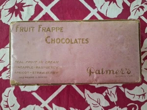 Antica scatola lavanda vintage Palmer's Friut Frappe CIOCCOLATINI Sioux City Iowa - Foto 1 di 12
