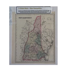Antique Two-Sided Map of Maine & New Hampshire (c. 1870s) - Picture 1 of 2