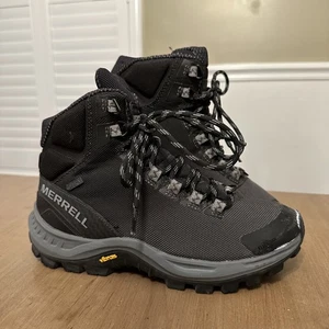 Merrell Moab 2 Mid Waterproof Hiking Boots Womens Size 8.5 Gray Vibram Outdoor - Picture 1 of 11