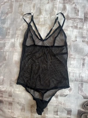 Ladies Hanky Panky After Midnight Black Bodysuit Style 138014 Small Fish Net  - Image 1 of 4