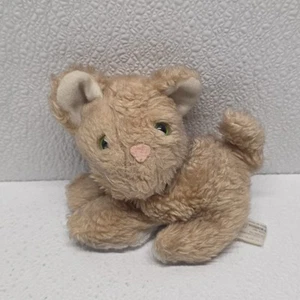 Wallace Berrie 1978 Tan Cat Kitten Plush Green Eyes Pink Nose #808 - Picture 1 of 14