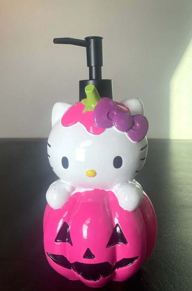 New Hello Kitty Pink Pumpkin Halloween Soap Lotion Dispenser Viral TikTok Decor - Image 1 of 4