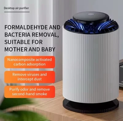 Portable Desk Mini Air Purifier Quiet Air Cleaner Negative Ion Carbon UV Steril - Image 1 of 4