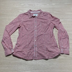 GUESS LOS ANGELES donna rosso e bianco Gingham manica lunga abbottonata grande - Foto 1 di 24