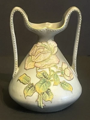 "Florero japonés de rosas de coraleno de 2 asas de 7""" Foto 1 de 4