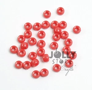 Mini cuentas de pony rosa coral 7x4 mm 1000 piezas hechas en EE. UU. abalorios artesanales - Imagen 1 de 1