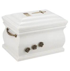 Composite Casket Cremation Ashes Urn With Brass Roses and Handless - Bild 1 von 4