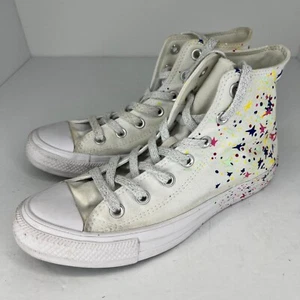 Sneakers alte Converse bambino 266455F bianche Chuck Taylor All Star stelle taglia 6 - Foto 1 di 9