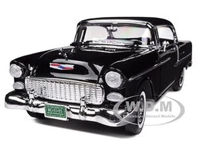 1955 CHEVROLET BEL AIR HARD TOP BLACK 1/18 DIECAST MODEL CAR BY MOTORMAX 73185 - Image 1 of 4