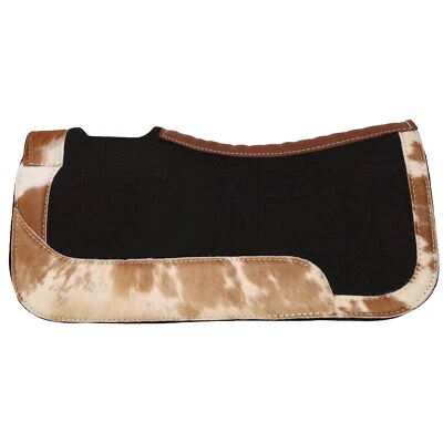 Showman 24" x 24" Contoured Felt Pad w/ Cowhide Wear Leathers - Image 1 of 2