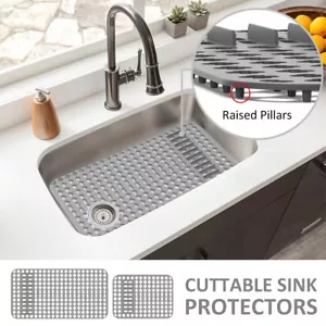 Silicone Sink Protector Heat-Resistant Sink Liner Mat Anti-Slip Kitchen liyOI- - Picture 1 of 15