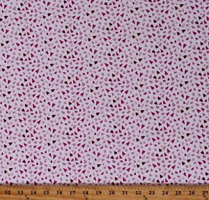 Cotton Valentine's Day Hearts Love Pink White Fabric Print by the Yard D379.61 - Picture 1 of 1