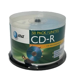 AT&T CD-R Recordable Blank Media 50 Disc Audio Video Data 80 mins 1X-40X 700 MB - Afbeelding 1 van 8