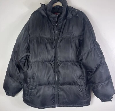 Chaqueta acolchada Southpole para hombre mediana negra burbuja hexagonal Y2K Streetwear grunge Foto 1 de 4