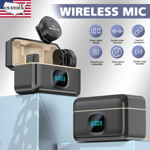 Wireless Lavalier Microphone Lapel Mic for iPhone Android Phone DSLR Camera US - Picture 1 of 25