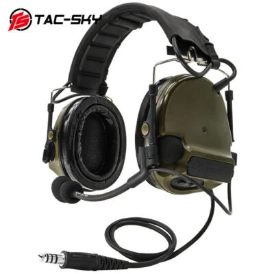 TAC-SKY Tactical COMTAC III C3 Noise-Reduction Pickup Headset FG Green Headphone - Image 1 of 4