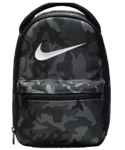 NEW Nike Camo Insulated Lunch Bag Black & Gray 6 Liter Easy Clean Zip 9A2747 K11 - Picture 1 of 9