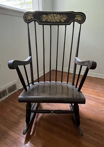 Vintage Gold Stamped Rocking Chair Cover