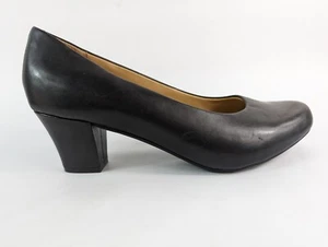 Hotter Angelica Black Leather Dual Fit Mid Heel Shoes UK 7 EU 41 Worn Once - Picture 1 of 8