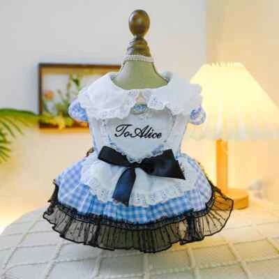 1 PIEZA Mascota Perro Gato Primavera Verano Ropa Azul Lolita Correa Princesa Vestido Falda Foto 1 de 4