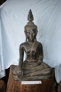 Sehr großer Bronze-Buddha Siam (Laos) sehr schöne Antikpatina ca.40kg 88cm