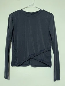 Lululemon Womens Black Do The Twist Ribbed Long Sleeve Shirt No Size Dot Damage - Picture 1 of 8