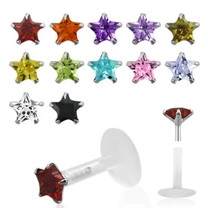 Piercing TRAGUS Labretstecker Stern Star Ohrpiercing Lippe Labret Nase Ohr - Bild 1 von 1