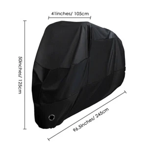 Black Motorcycle Motorbike Scooter Waterproof Dust Protector Anti Rain Cover XL - Picture 1 of 12