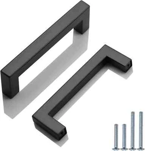 5 Kitchen Cabinet Door Handles Drawer Cupboard Pulls Black T Bar 102mm Hole - Picture 1 of 7