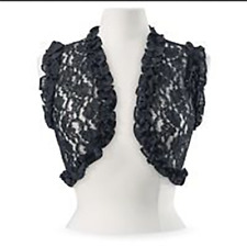 The Pyramid Collection Womens 3X Black Lace Shrug New