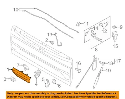 Manija de herrajes de bloqueo de puerta trasera Ford OEM 18-20 F-150 JL3Z9943400DB Foto 1 de 2