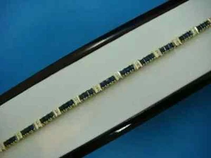 14K Yellow Gold Plated 5Ct Princess Simulated Sapphire Women's Tennis Bracelet - Picture 1 of 4