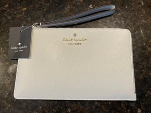 Muñequera Kate Spade mediana cremallera cuero Stone Path New York nueva con etiquetas - Imagen 1 de 4