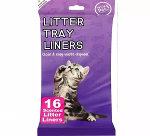 Cat Litter Tray Liners Scented LARGE 70 x 30cm Kitten Pet Waste Hygienic Bags - Picture 1 of 12