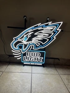 Nuevo letrero de barra LED Bud Light Beer NFL Philadelphia Eagles - Imagen 1 de 7
