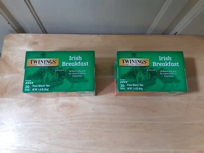Twinings Irish Breakfast Tea (2 cajas) 40 bolsitas de té EXP. 2-6-27 Foto 1 de 2