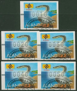 Aland 1996 Automatenmarken Fabeltier Satz 5 Werte ATM 7 gestempelt - Photo 1 sur 1