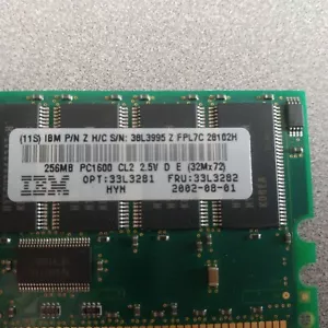 GENUINE IBM MEMORY MODULE 0PT: 33L3281 FRU: 33L3282 256MB PC1600 CL2 2.5V RAM - Picture 1 of 4