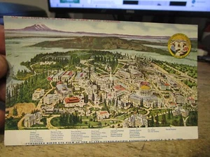 Antigua postal M25 ESTADO DE WASHINGTON Seattle Alaska Yukon Pacific Expo ojo de pájaro - Imagen 1 de 1