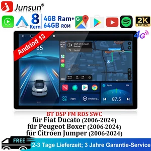 13.1" Android 14 CarPlay GPS Nav Autoradio 4G DAB+ Für Fiat Ducato Peugeot Boxer - Bild 1 von 17