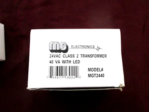 MG Electronics MGT-2440 24VAC 40VA Class II Power Supply W/ LED Indicator - Picture 1 of 4