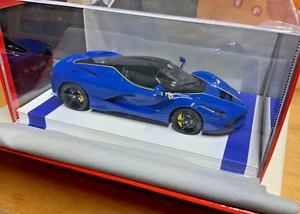 1/18 BBR FERRARI LAFERRARI AZZURRO DINO/YELLOW DELUXE WHITE LEATHER LIMITED 20PC - Picture 1 of 11