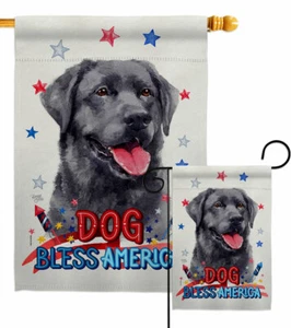 Patriotic Labrador Garden Flag Animals Dog Decorative Gift Yard House Banner - Picture 1 of 19