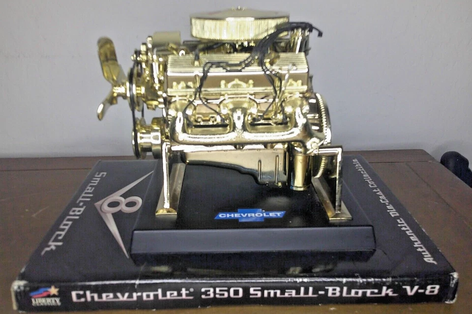 Diecast! Gold / Bronze Plated Chevrolet 350 Small Block V-8! 1/6 Scale! Liberty! - Image 1 of 4
