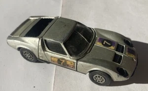 CORGI TOYS 319 LAMBORGHINI MIURA P400 DIECAST MODEL CAR SILVER 1973 Play Worn - Picture 1 of 11