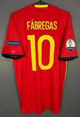 FABREGAS MENS ADIDAS SPAIN 2015/2016 SOCCER FOOTBALL SHIRT JERSEY MAILLOT SIZE M - Image 1 of 4