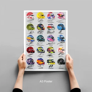 2025 FORMEL EINS ALLE FAHRER HELME SIGNIERT POSTER DRUCK FOTO F1 LEWIS HAMILTON - Bild 1 von 28